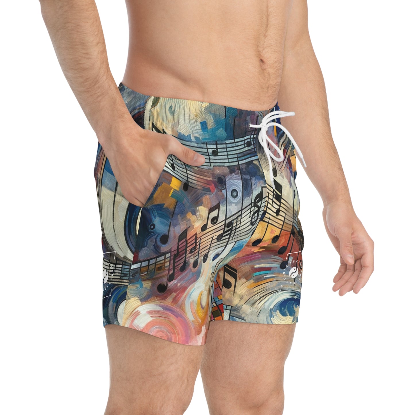 "Melodic Abstraction: Kandinsky's Symphony" - Swim Trunks for Men