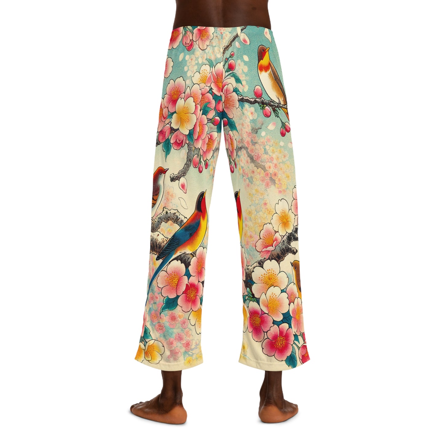 "Verdant Whispers: Sakura Chirping" - men's Lounge Pants