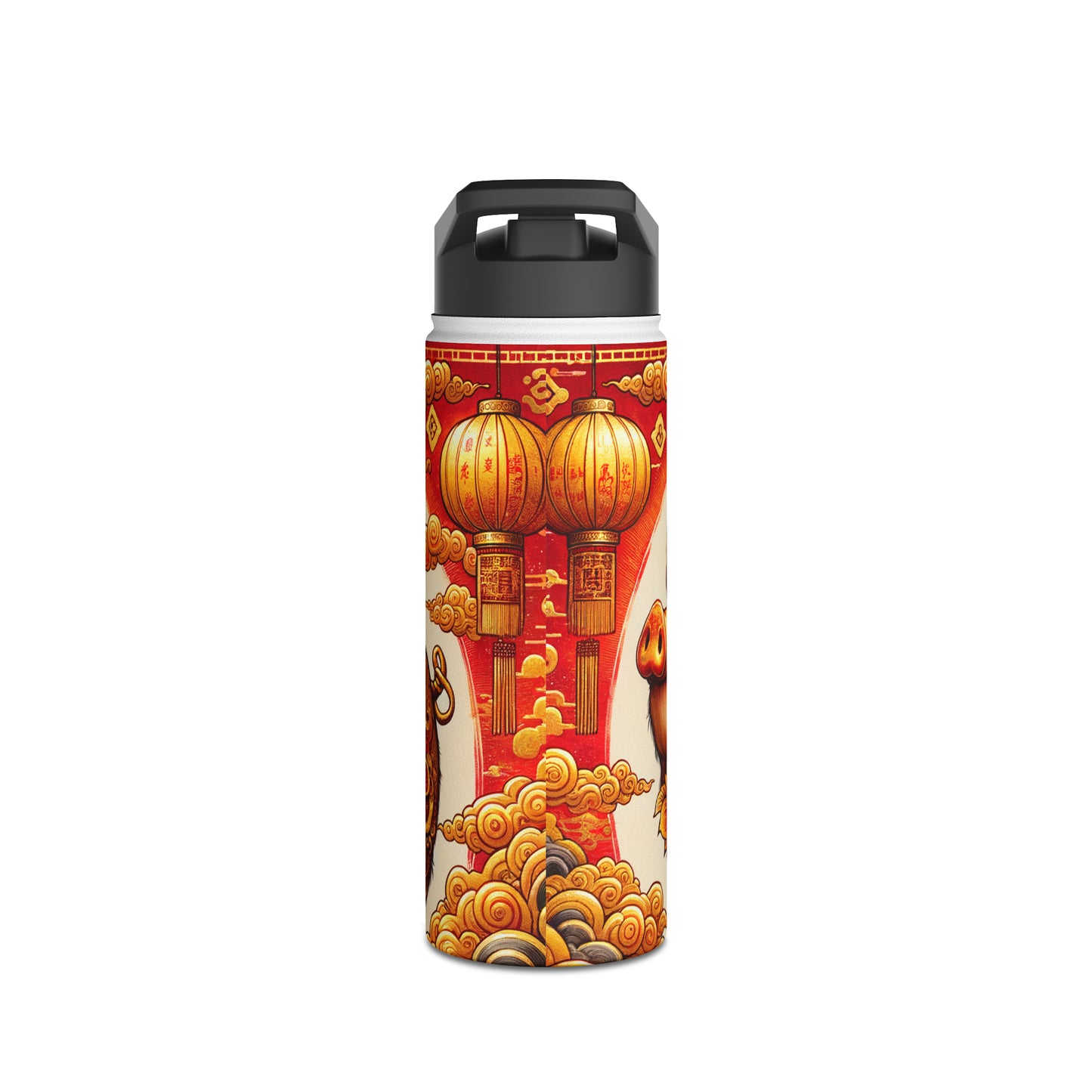 "Golden Prosperity: The Divine Boar Celebration" - Water Bottle