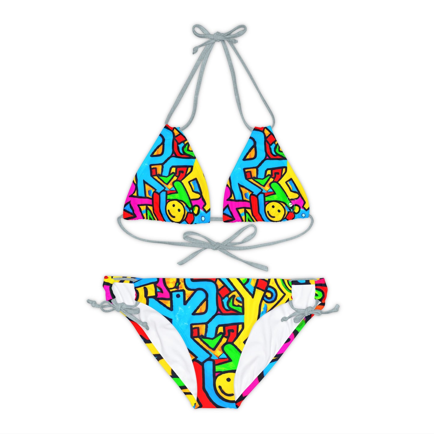 symbols of happiness - Lace-up Bikini Set