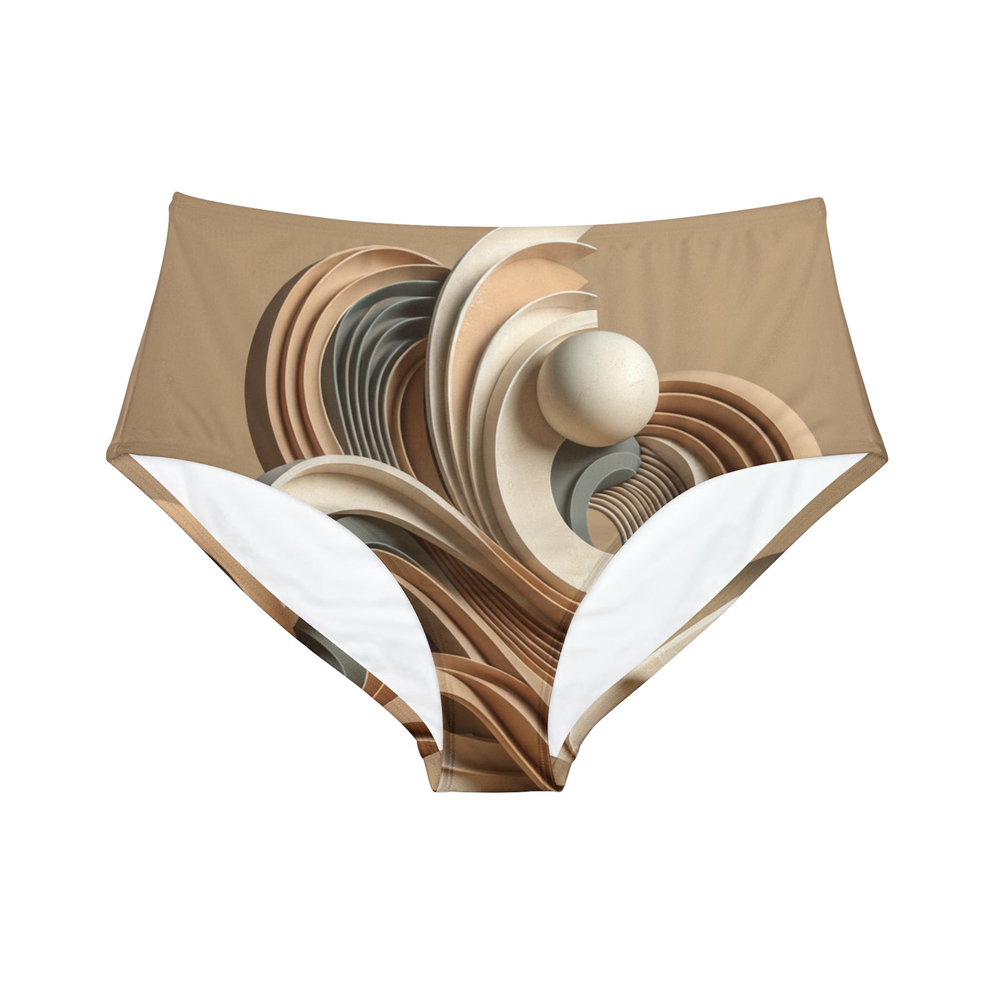 "Hepworth Hues: An Earth Tone Symphony" - High Waisted Bikini Bottom