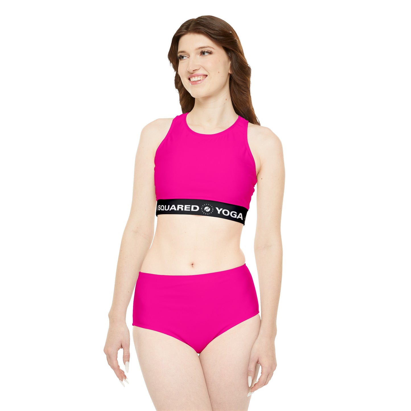 #FF0099 Sharp Pink - Ensemble de bikini de yoga chaud