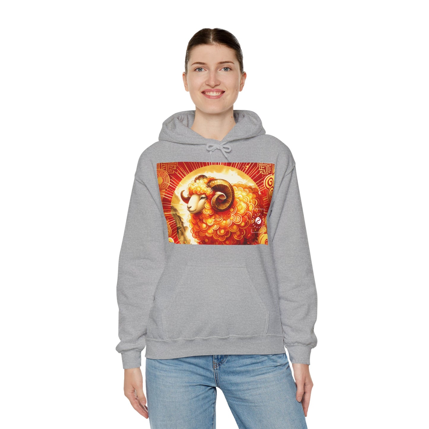 "Auspicious Gold of Divine Ewe: A Lunar New Year Revelry" - Hoodie