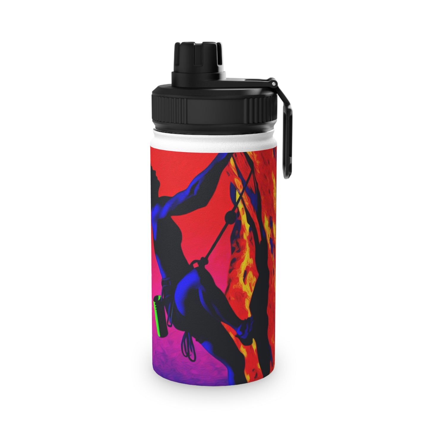 "Technicolour Ascent: The Digital Highline" - Sports Water Bottle