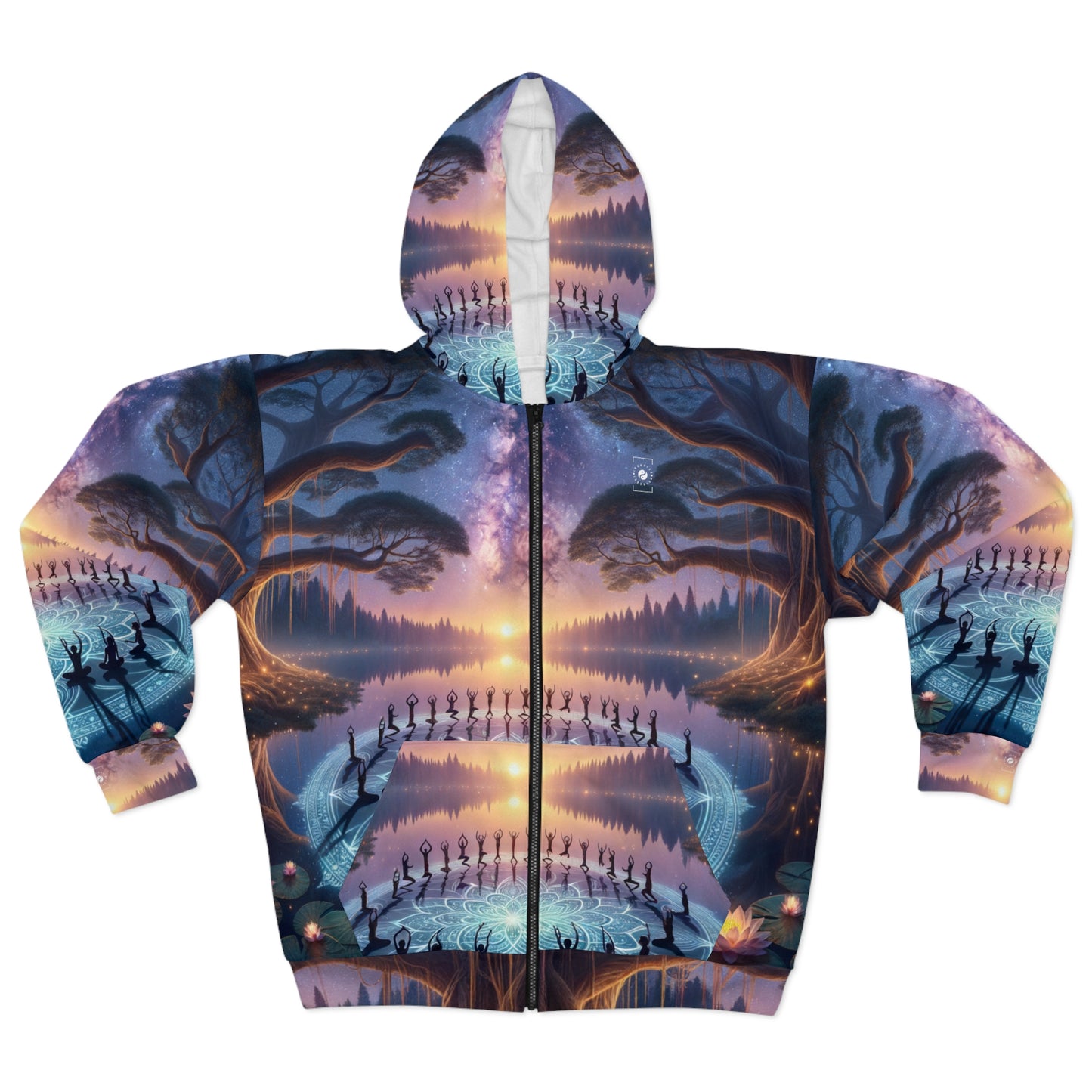 "Celestial Serenity: Mandala's Reflection" - Zip Hoodie