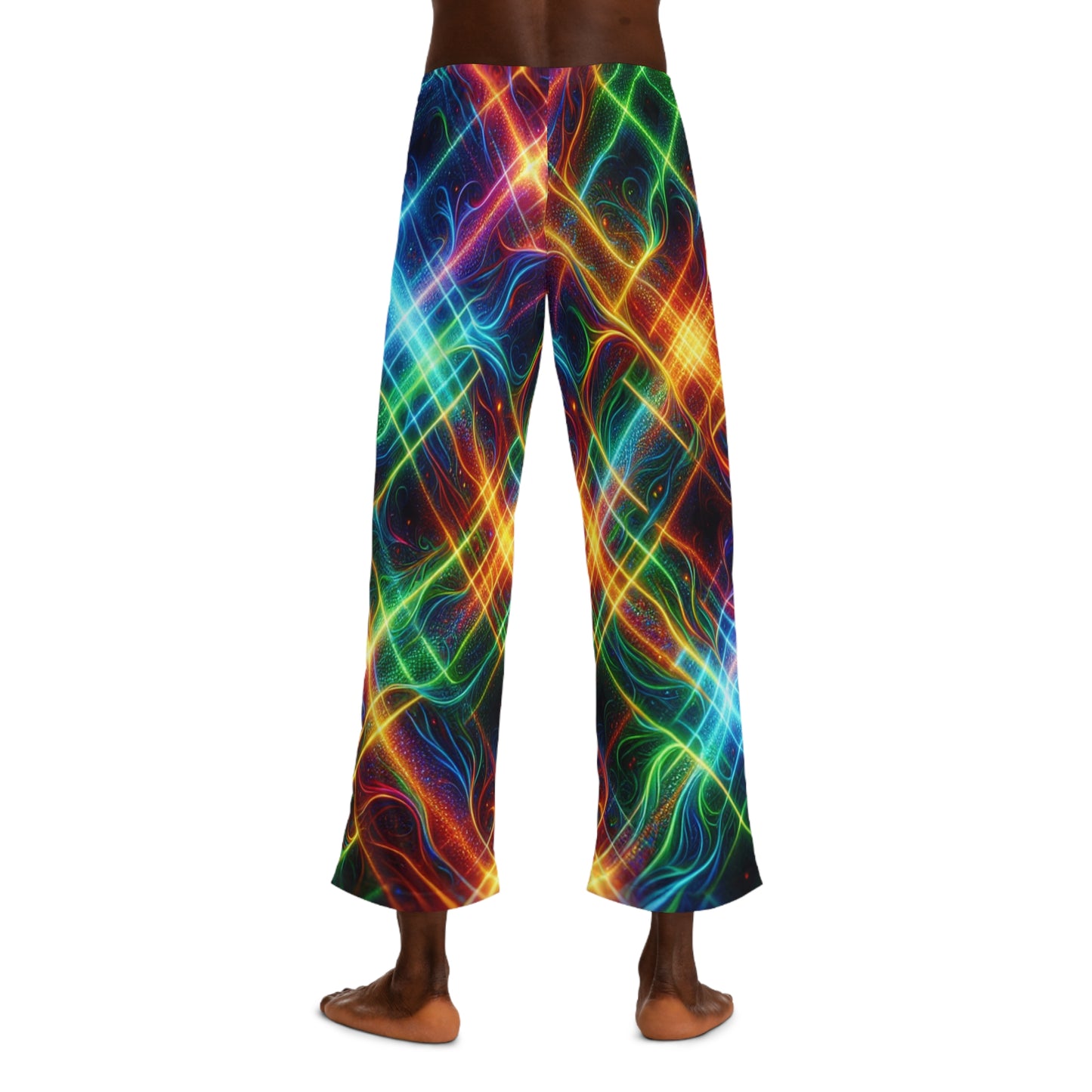 "Neon Plaid Luminosity Matrix" - men's Lounge Pants