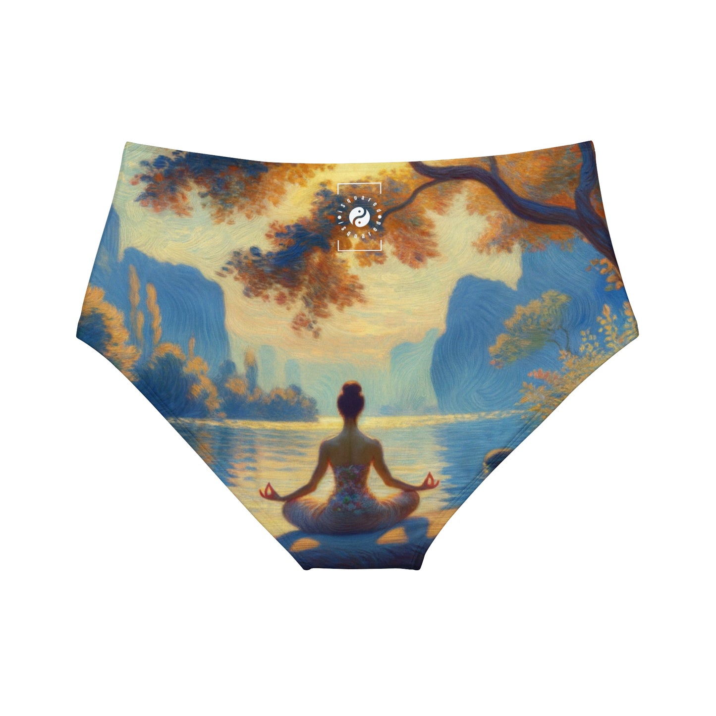 "Zen Blossom Alignment" - Bas de bikini taille haute