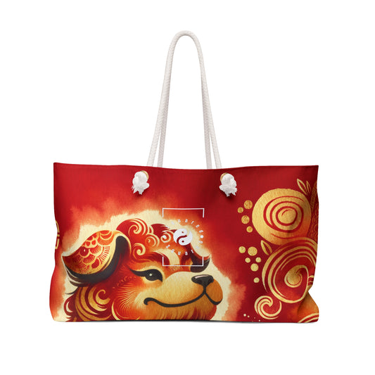 "Golden Canine Emissary on Crimson Tide: A Chinese New Year Odyssey" - Casual Yoga Bag