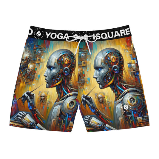 "TechnoGenesis: The Rise of AI" - Swim Shorts (Mid-Length) for Men