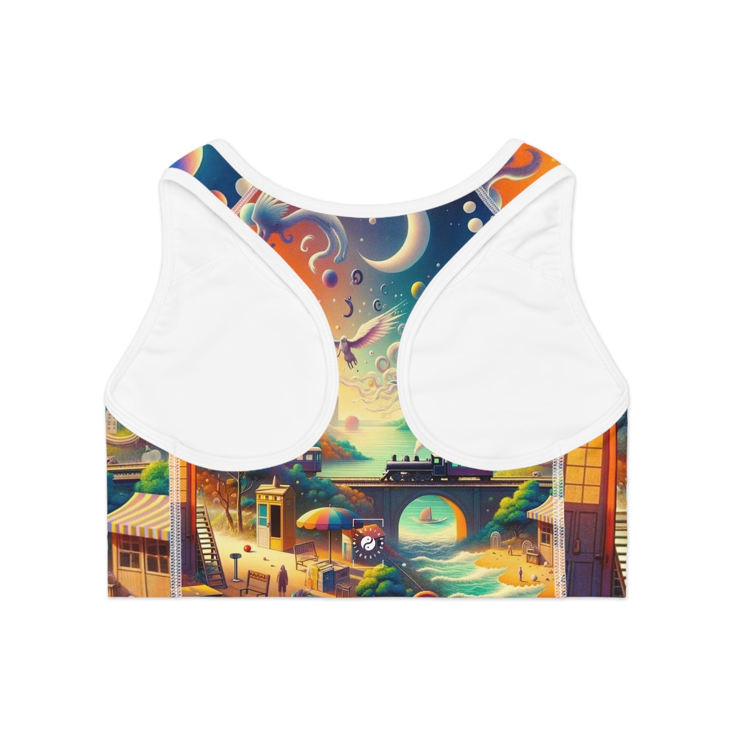 "Mirrors of Metaphor: A Murakami Odyssey" - High Performance Sports Bra