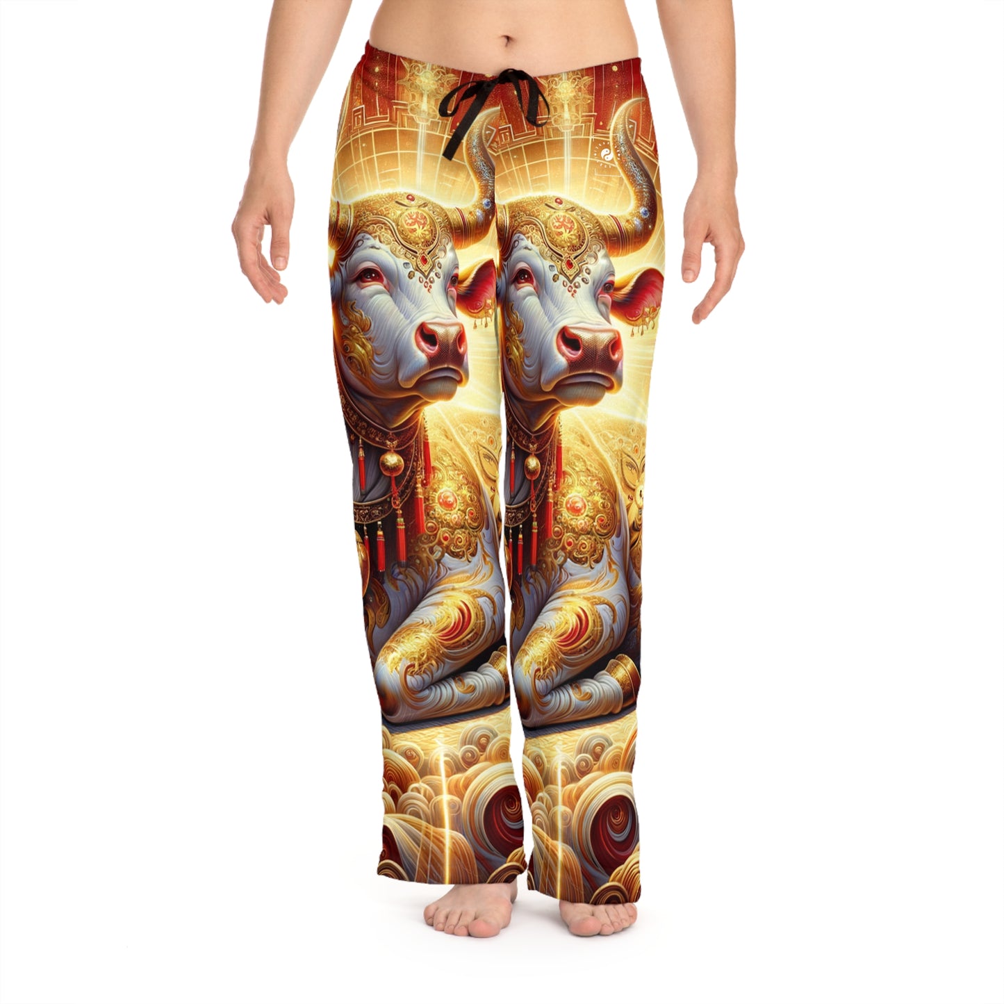 "Golden Euphoria: A Dance of the Divine Bovine" - Women lounge pants