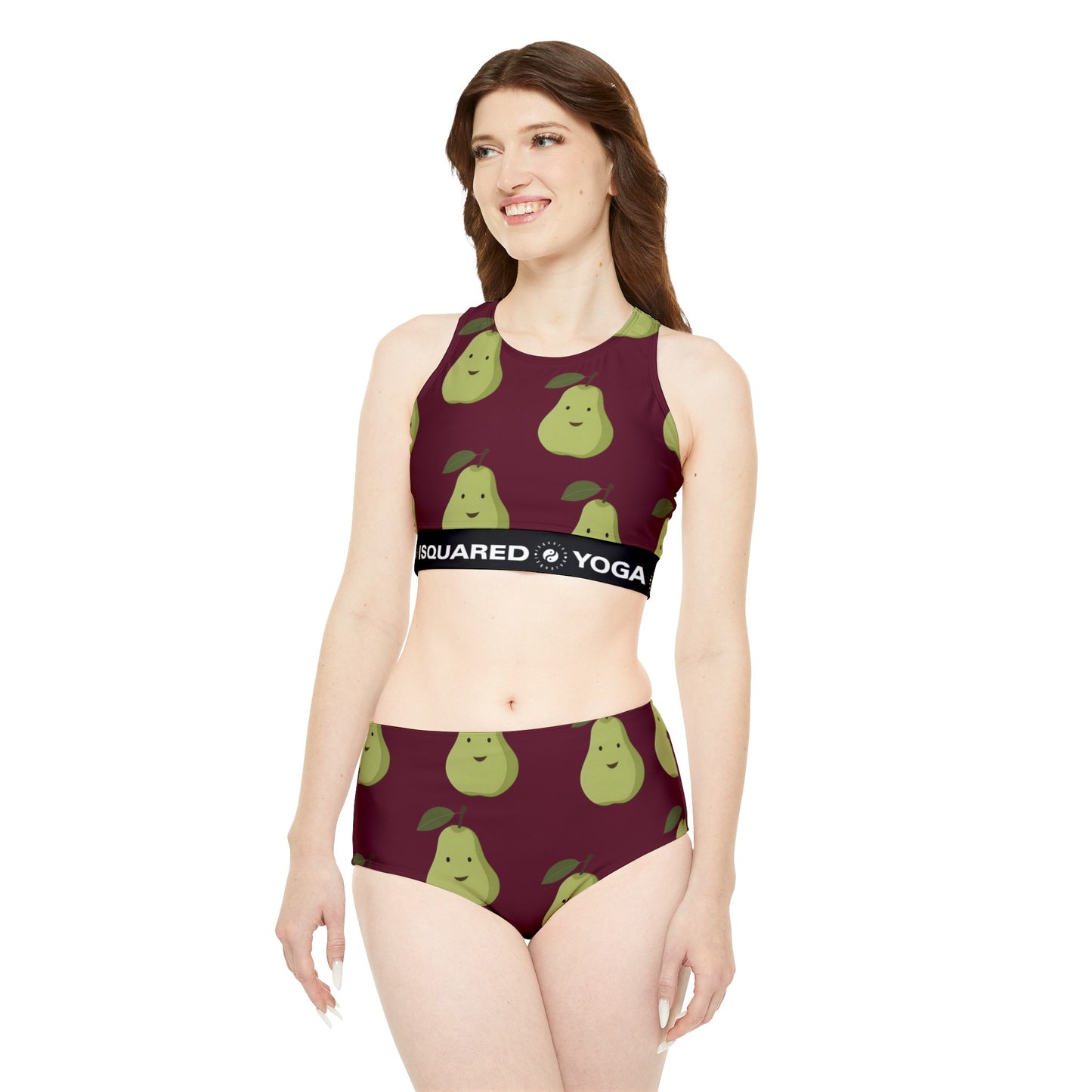 #60182D Deep Siena + Pear - Ensemble bikini yoga chaud