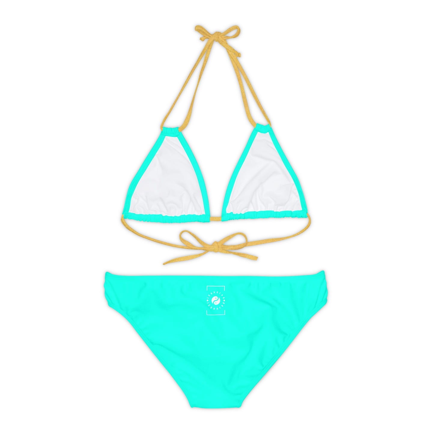 Neon Teal #11ffe3 - Lace-up Bikini Set