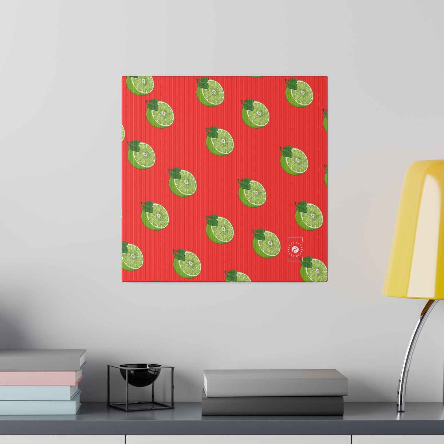 #FF3131 Orange vif + citron vert – Impression sur toile