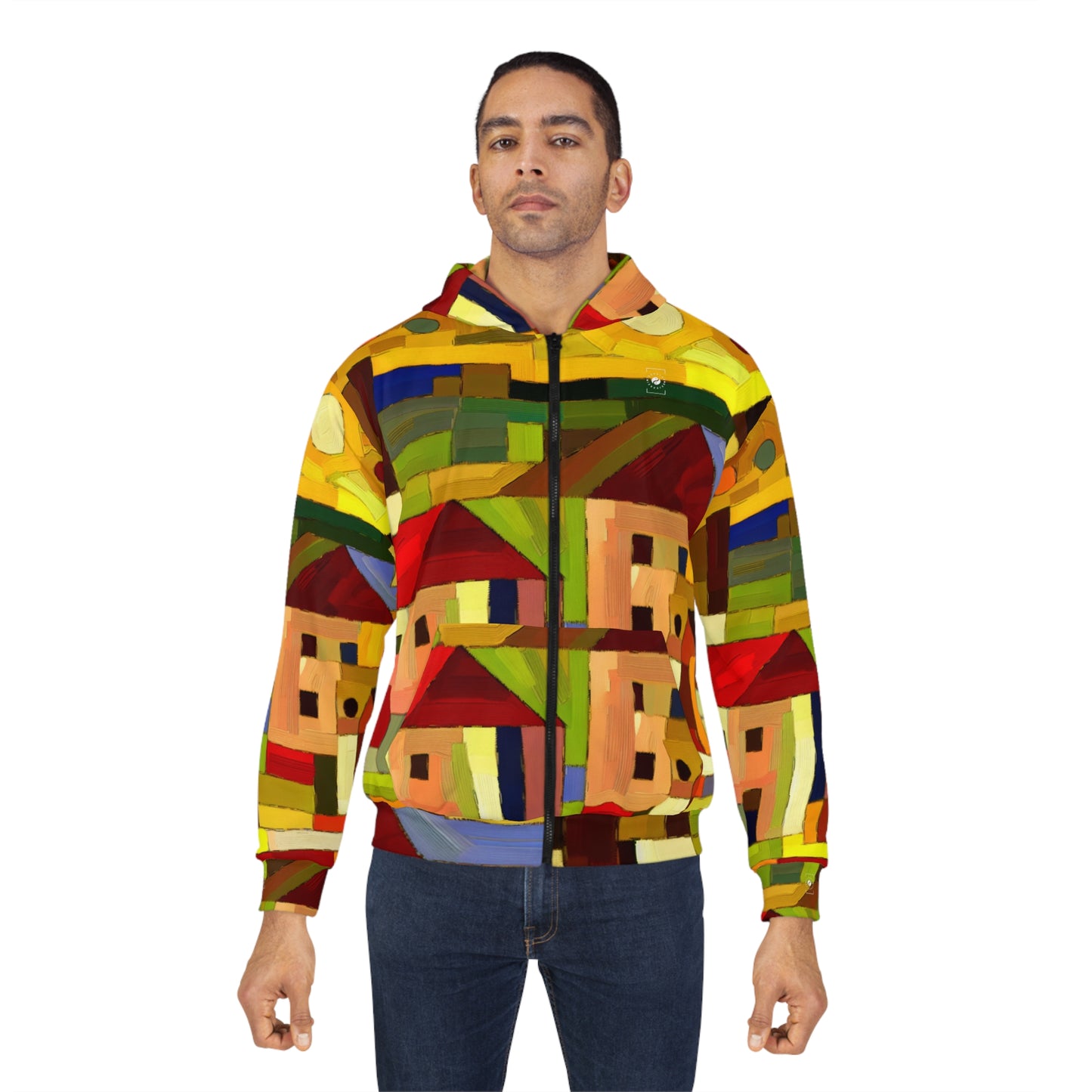 "Earthen Adobes in Hues of Hundertwasser" - Zip Hoodie