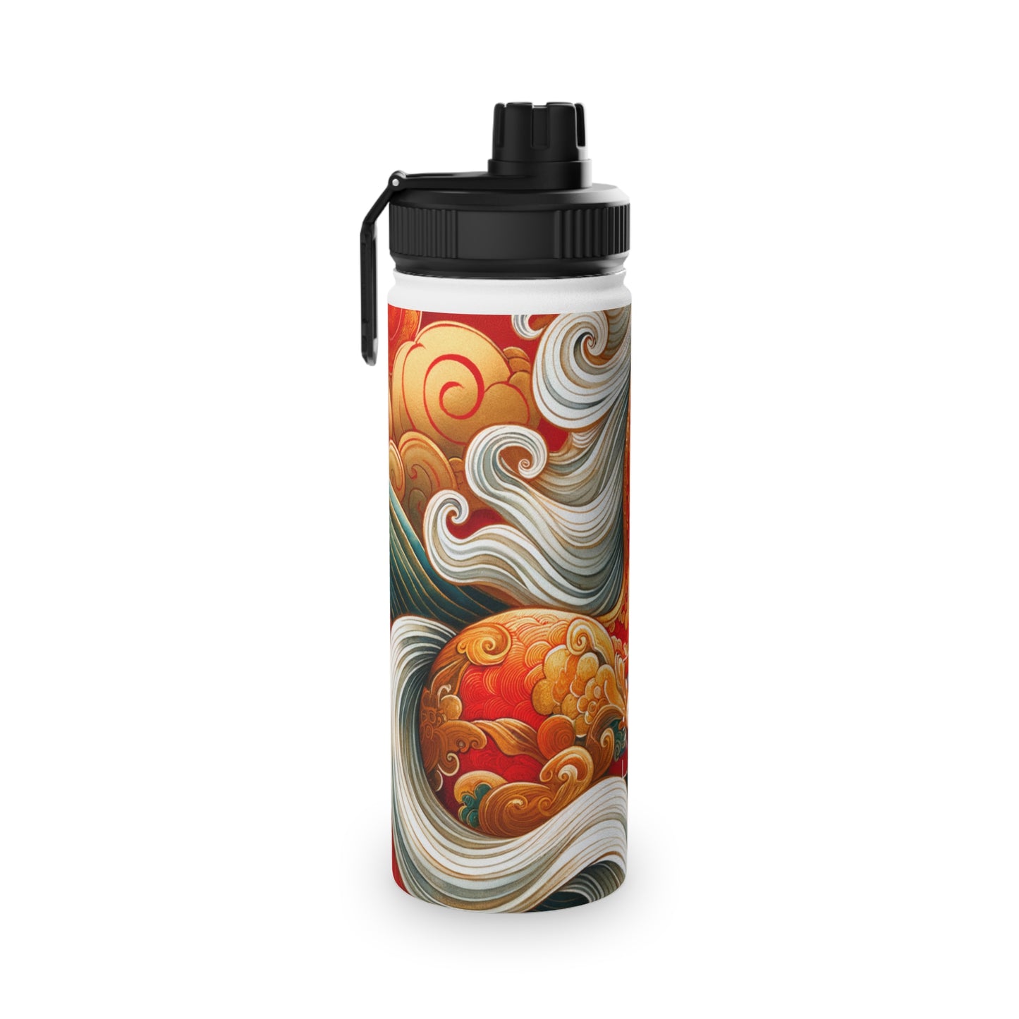 "Gold Gallop on Vermilion Vista: A Lunar New Year’s Ode" - Sports Water Bottle