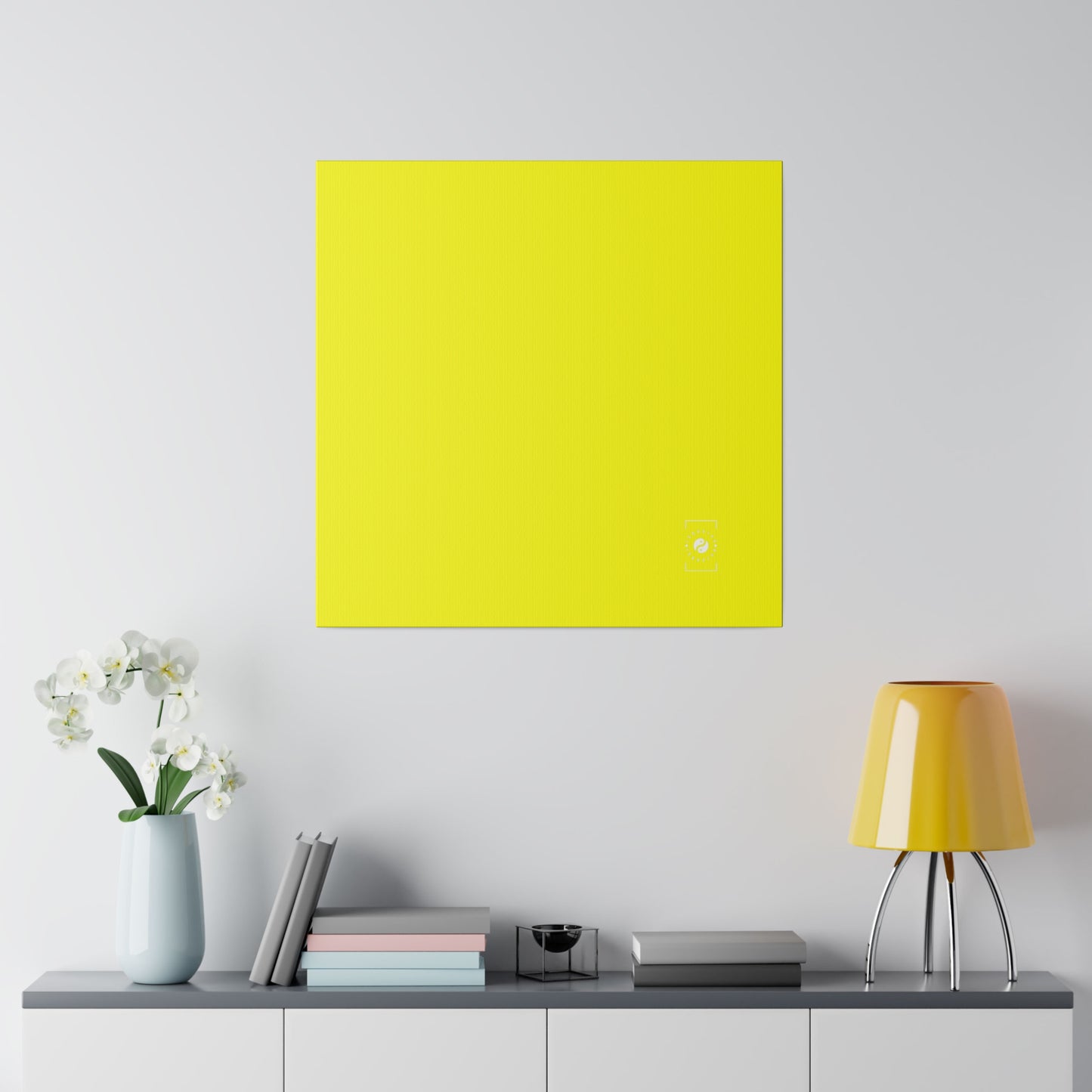 Neon Yellow FFFF00 - Art Print Canvas