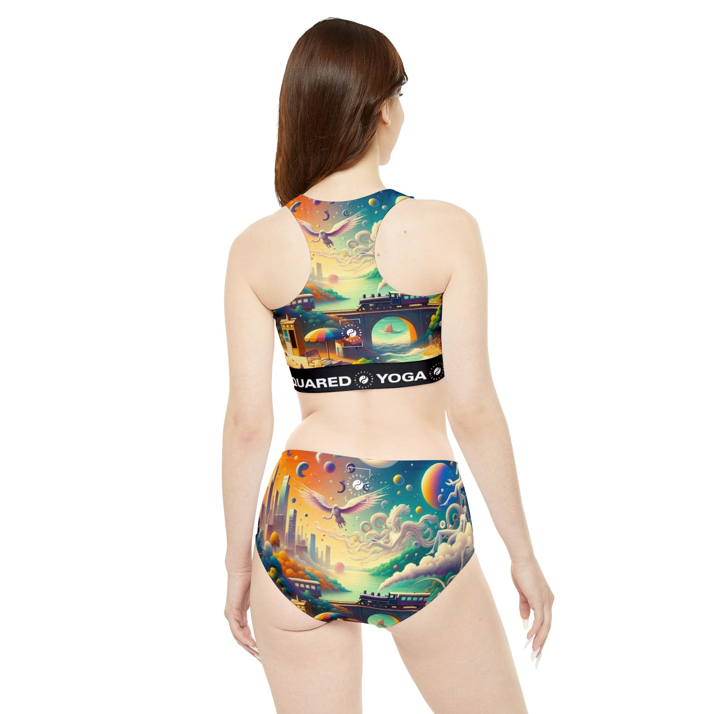 "Mirrors of Metaphor: A Murakami Odyssey" - Hot Yoga Bikini Set