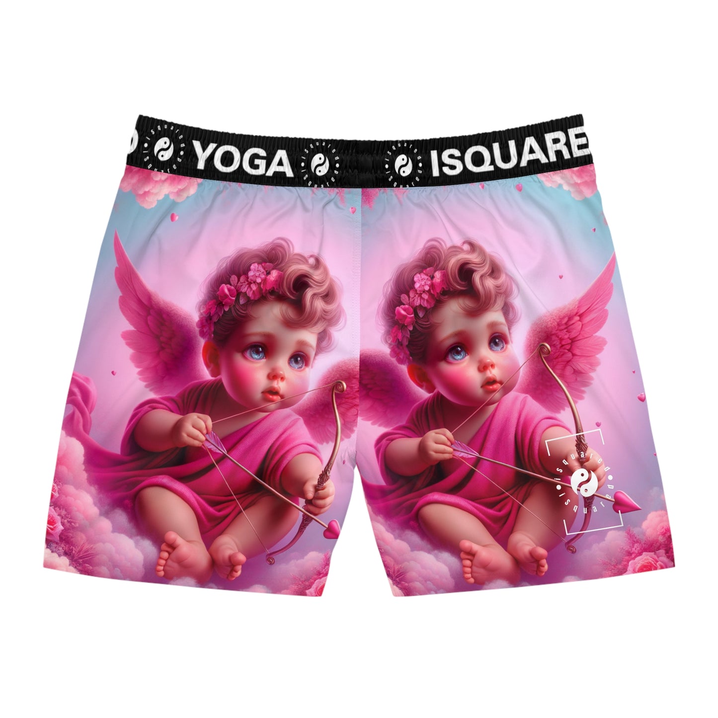 "Bold Blush: A Cupid's Love Affair" - Swim Shorts (Mid-Length) for Men