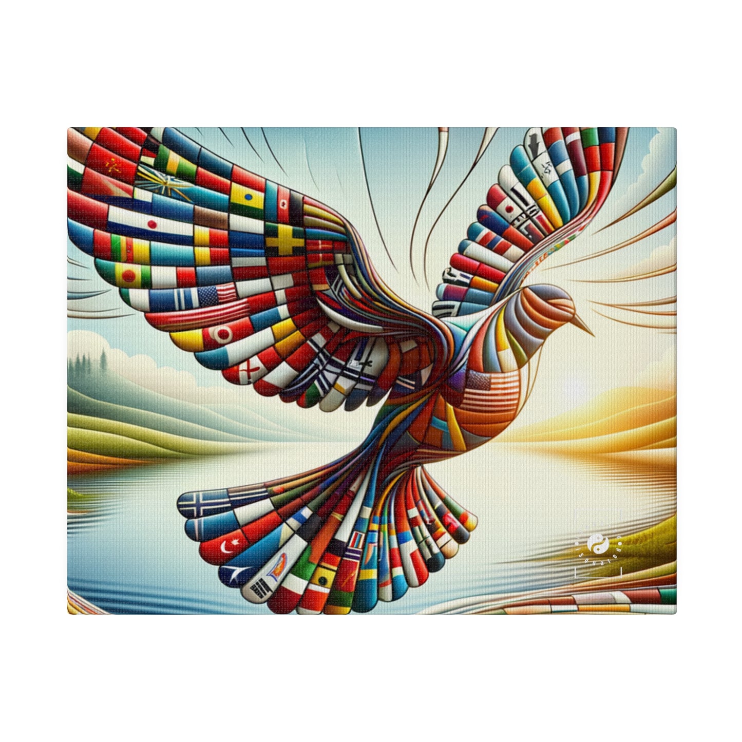 "Global Tapestry of Tranquility" - Art Print Canvas