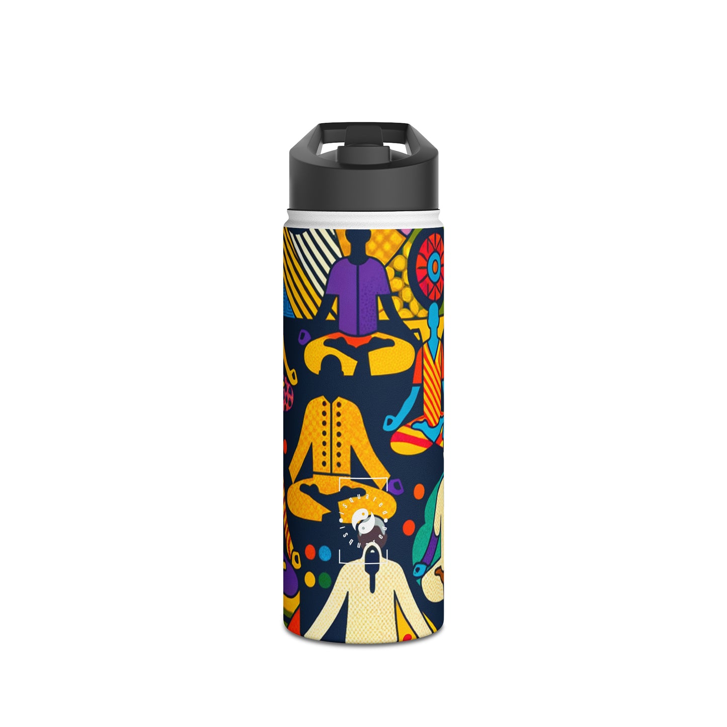 Vibrant Sadana: Prana in Nouveau Réalité - Water Bottle