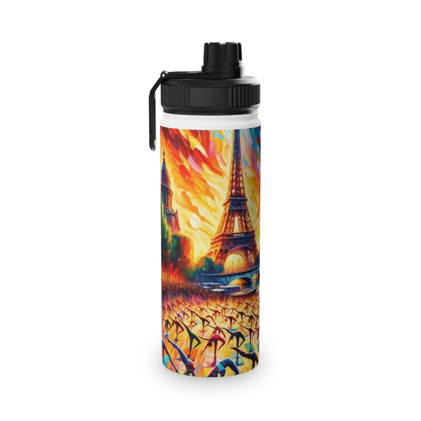 Parisian Yoga Chic - Sports Water Bottle