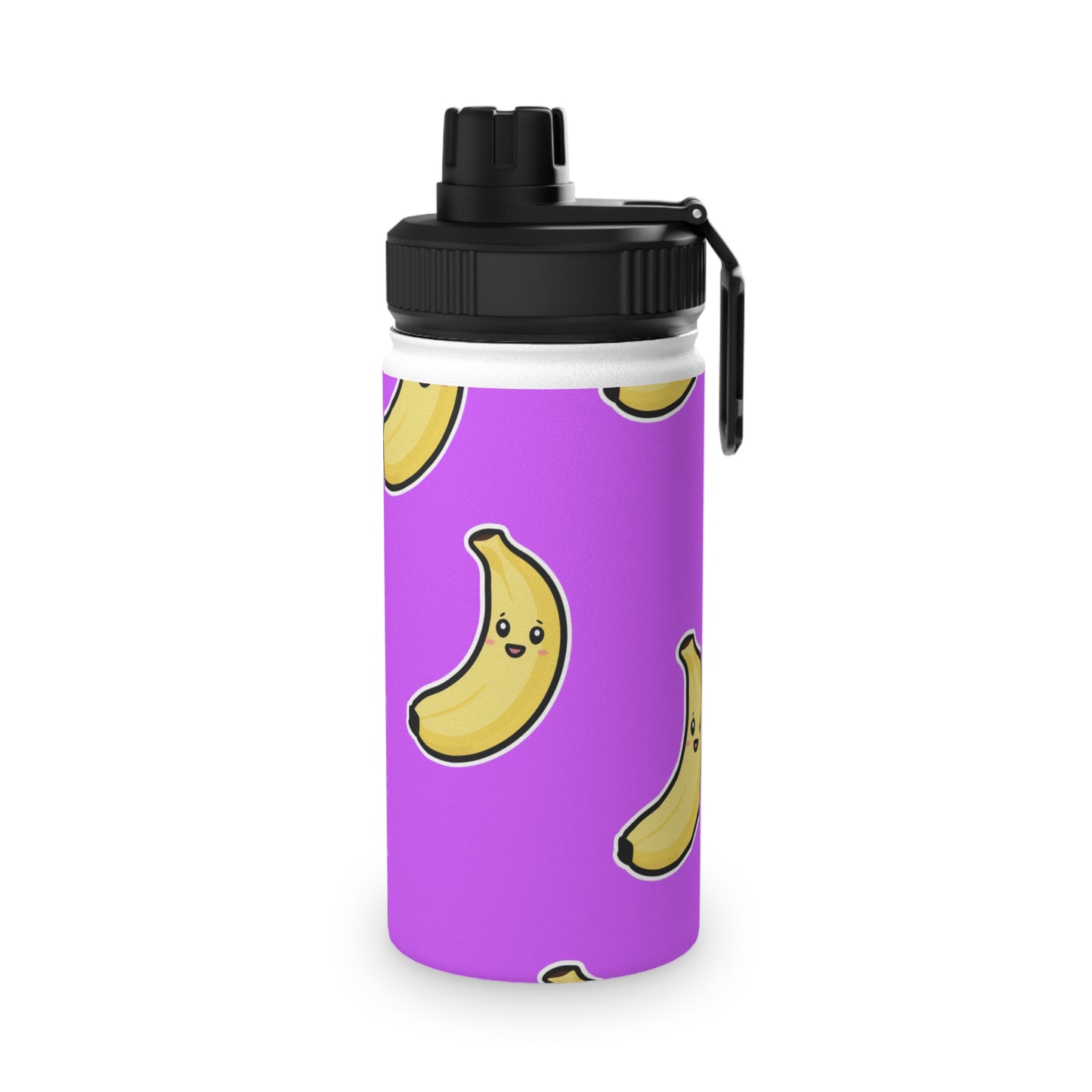 #D65BFF Purple + Banana - Sports Water Bottle