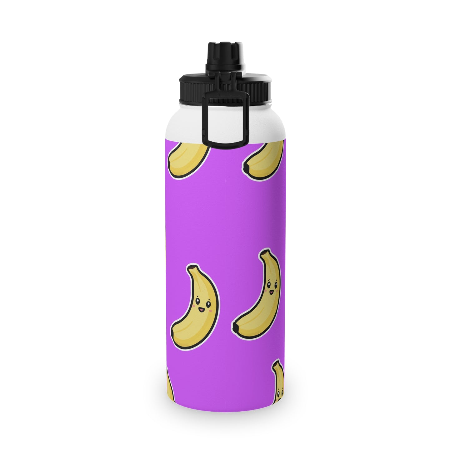 #D65BFF Purple + Banana - Sports Water Bottle