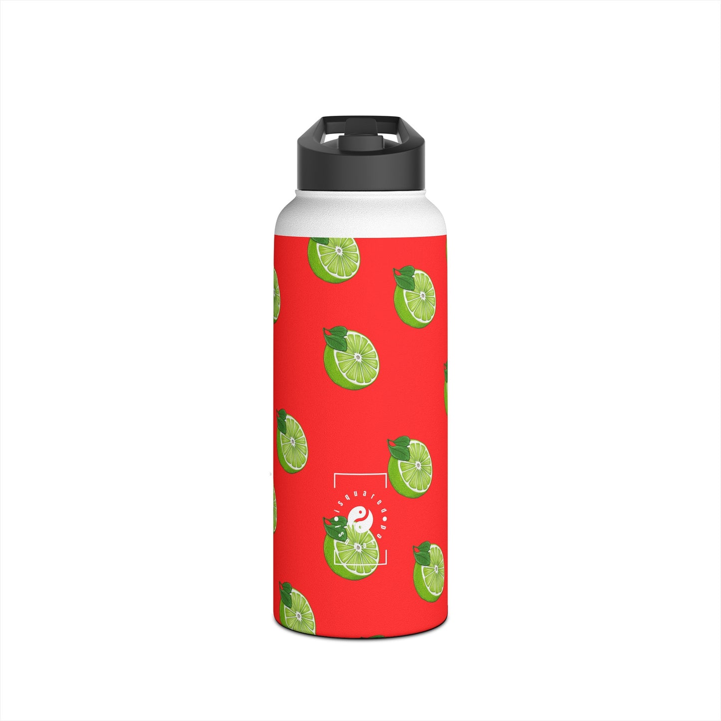 #FF3131 Bright Orange + Lime - Water Bottle