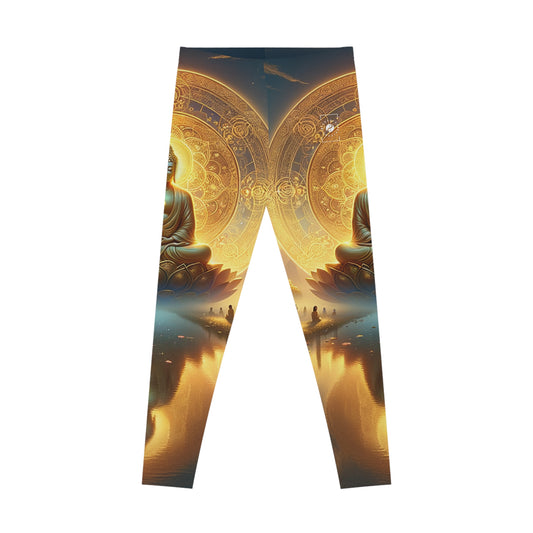 "Serenity in Transience: Illuminations of the Heart Sutra" - Unisex Tights