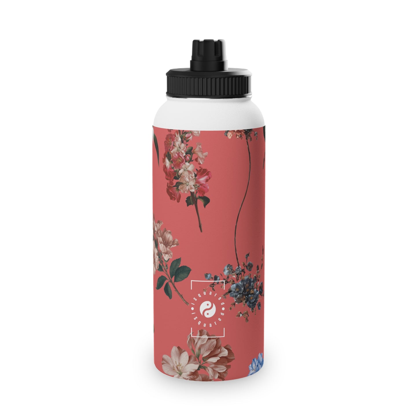 Botanicals on Coral - Sports Water Bottle