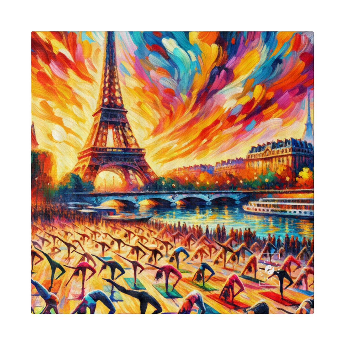 Parisian Yoga Chic - Art Print Canvas