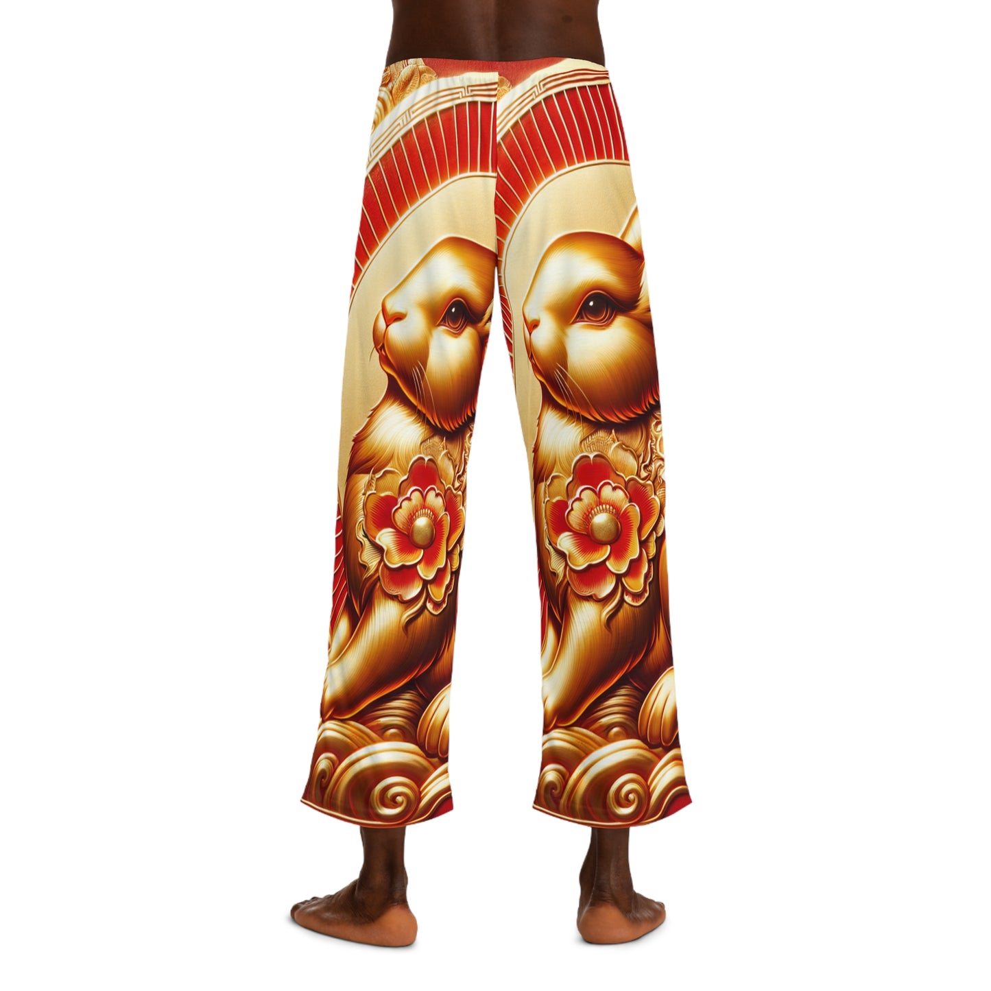 "Golden Blessings: Lunar Rabbit's Resplendence" - men's Lounge Pants