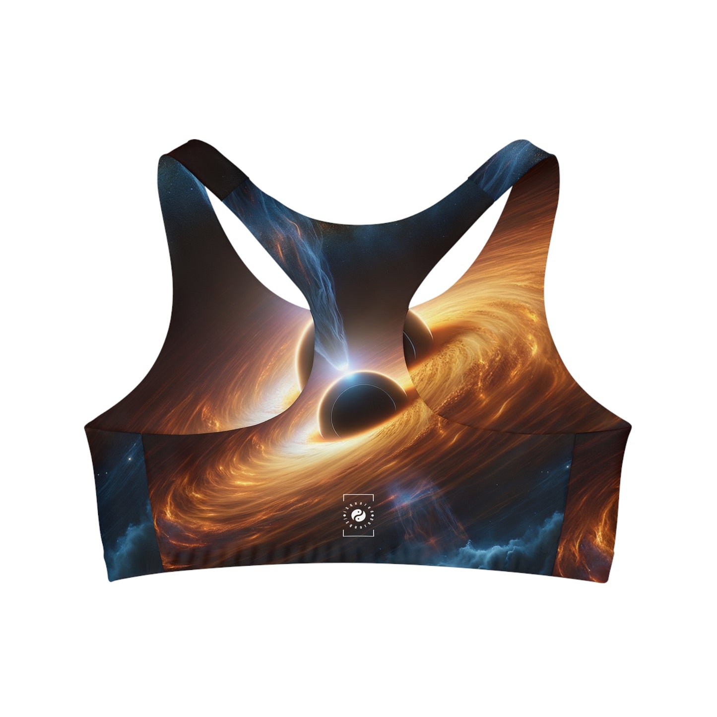 "Discs of Illumination: Black Hole Reverie" - Seamless Sports Bra