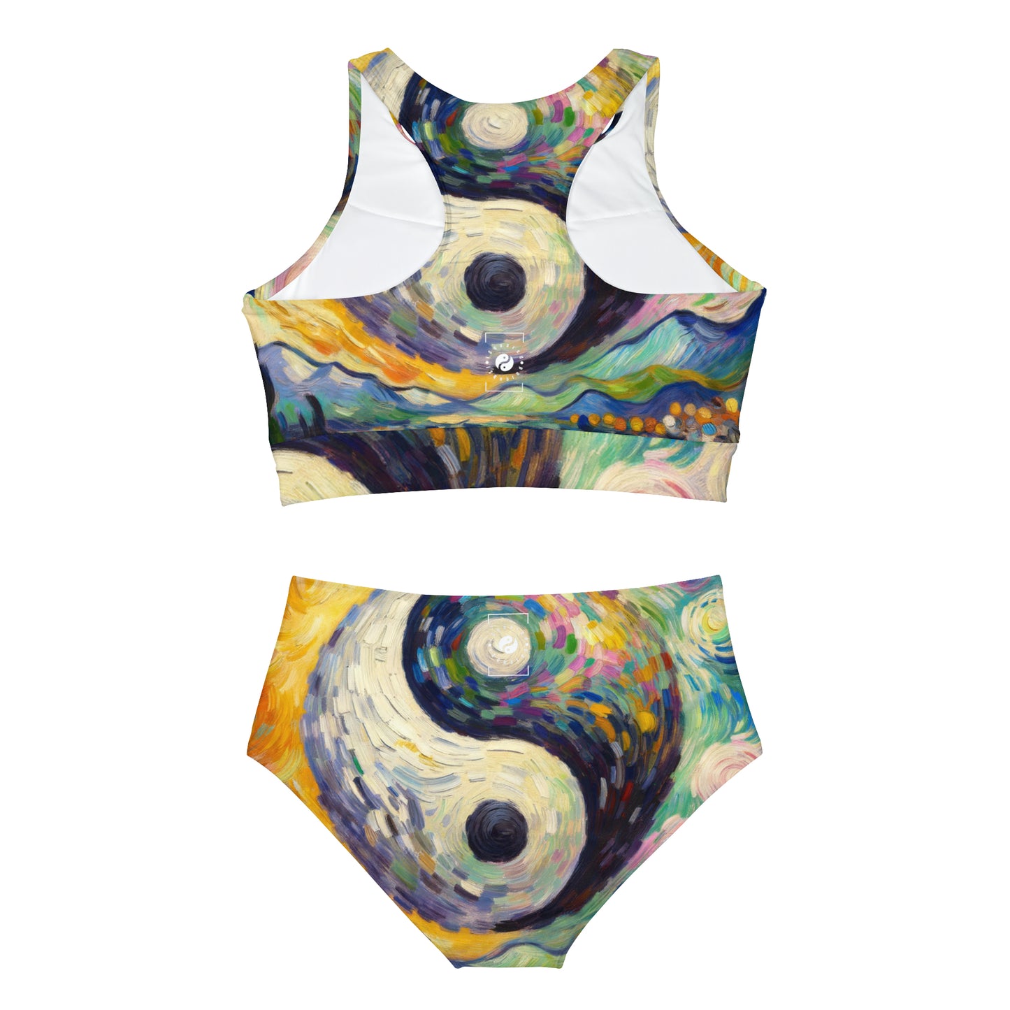 "Spectral Duality: An Impressionist Balance" - Hot Yoga Bikini Set