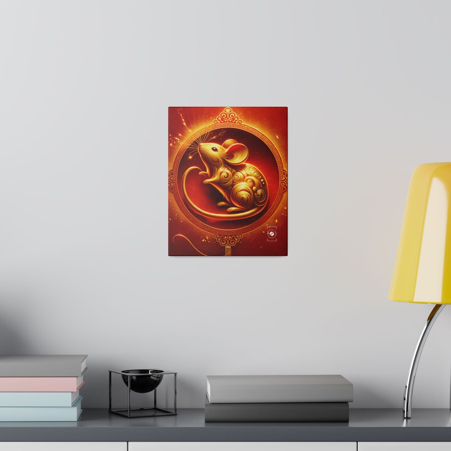 "Golden Emissary: A Lunar New Year's Tribute" - Art Print Canvas