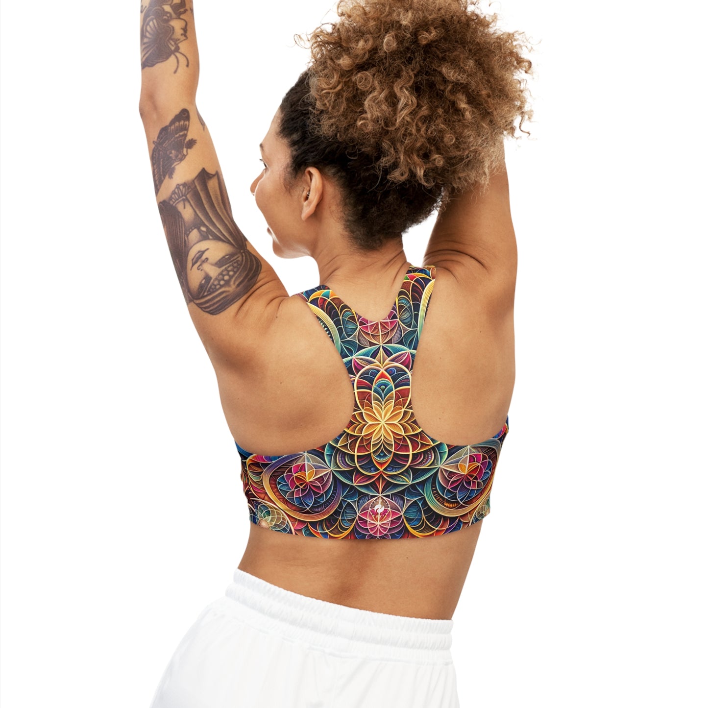 "Sacred Symmetry: Infinite Radiance of Love" - Seamless Sports Bra