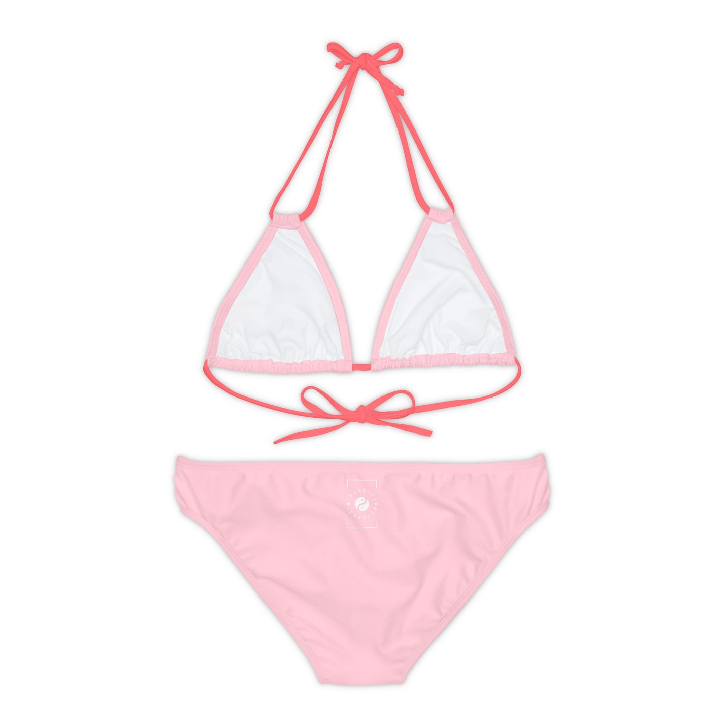 FFCCD4 Light Pink - Lace-up Bikini Set