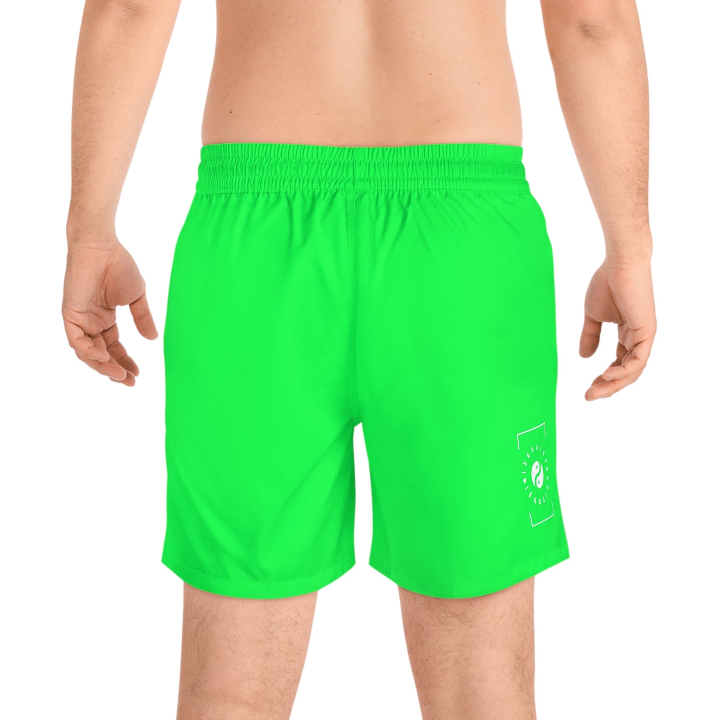 #0FFF50 Neon Green - Short de bain (couleur unie) pour homme