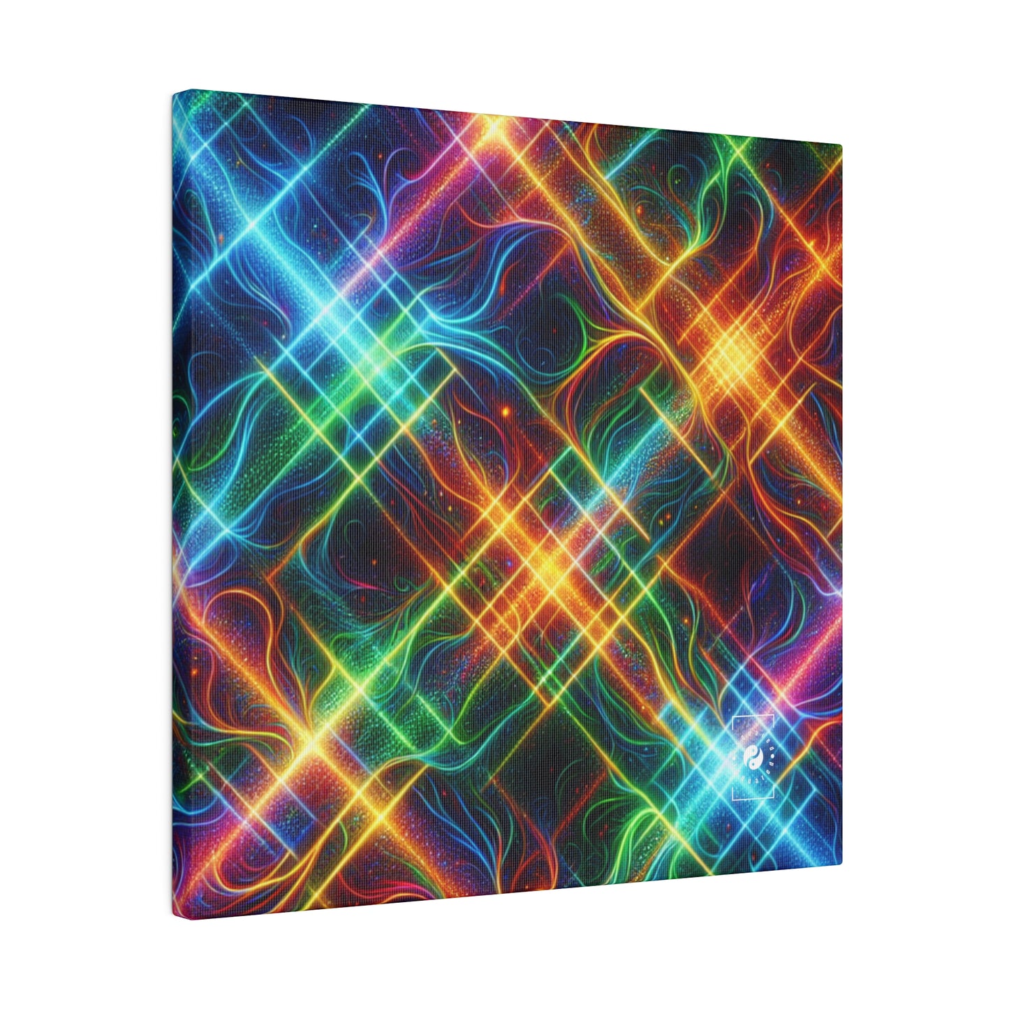 "Neon Plaid Luminosity Matrix" - Art Print Canvas