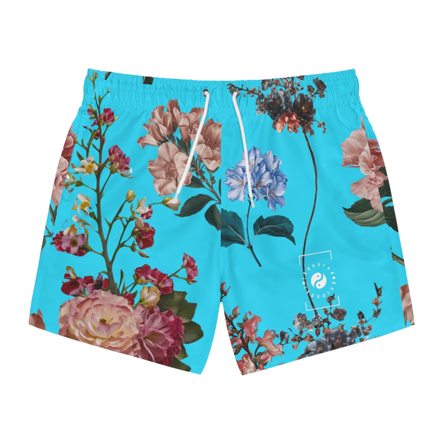 Botanicals on Azure - Swim Trunks for Men