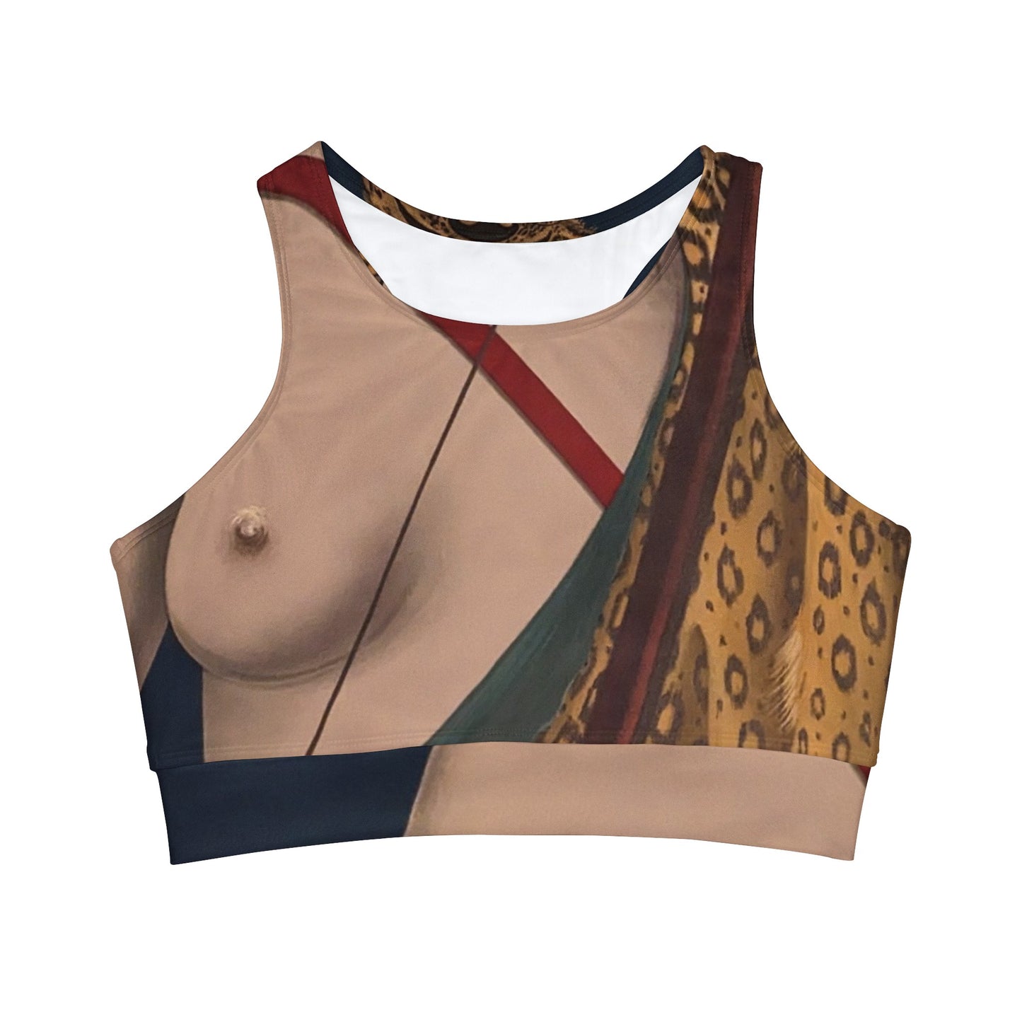 "La chaseresse - Felix Labisse" - High Neck Crop Top