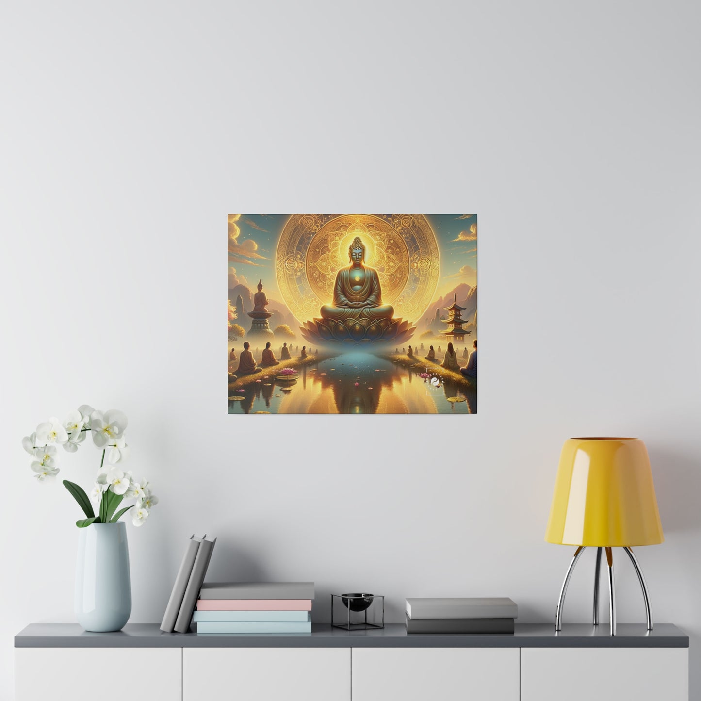 "Serenity in Transience: Illuminations of the Heart Sutra" - Art Print Canvas