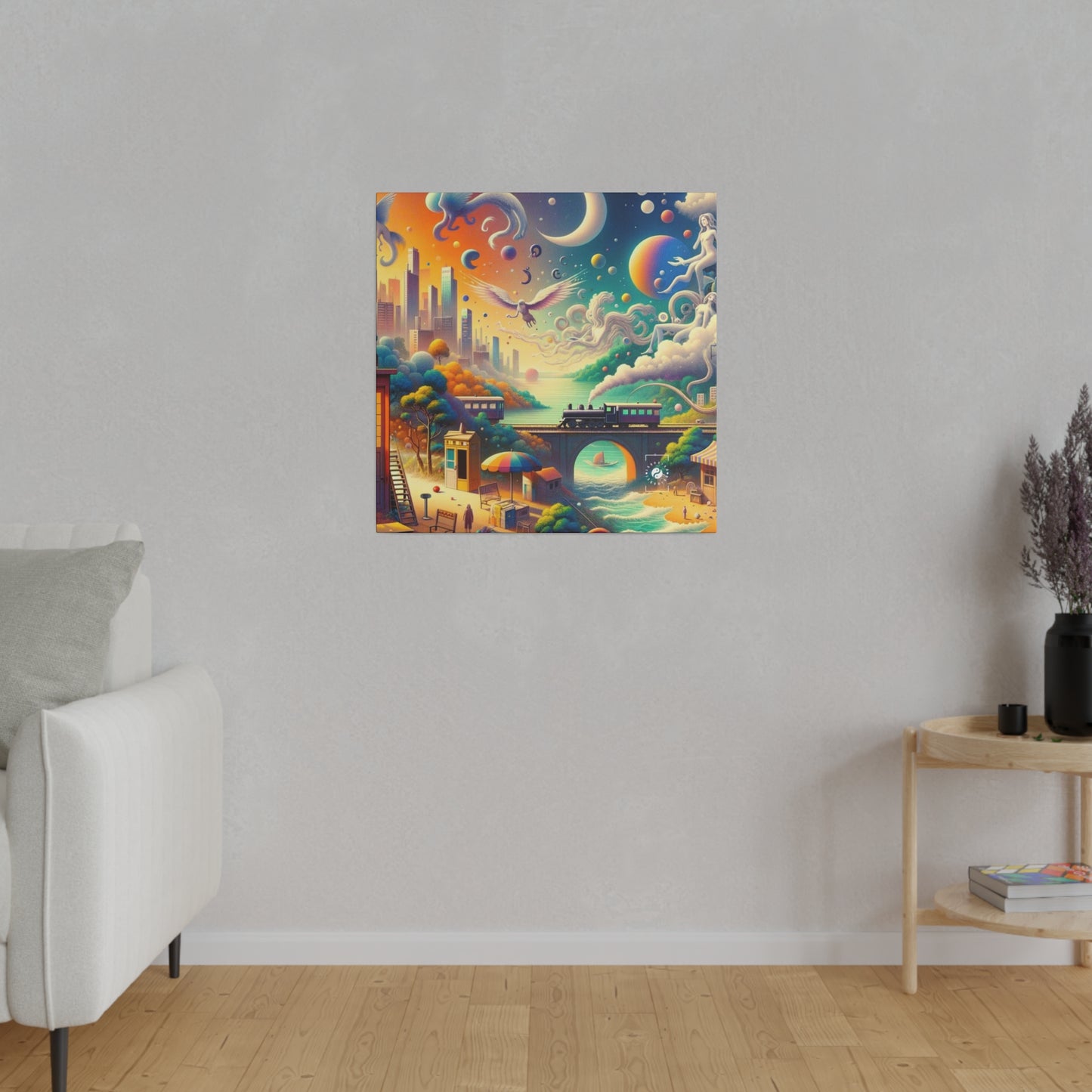 "Mirrors of Metaphor: A Murakami Odyssey" - Art Print Canvas