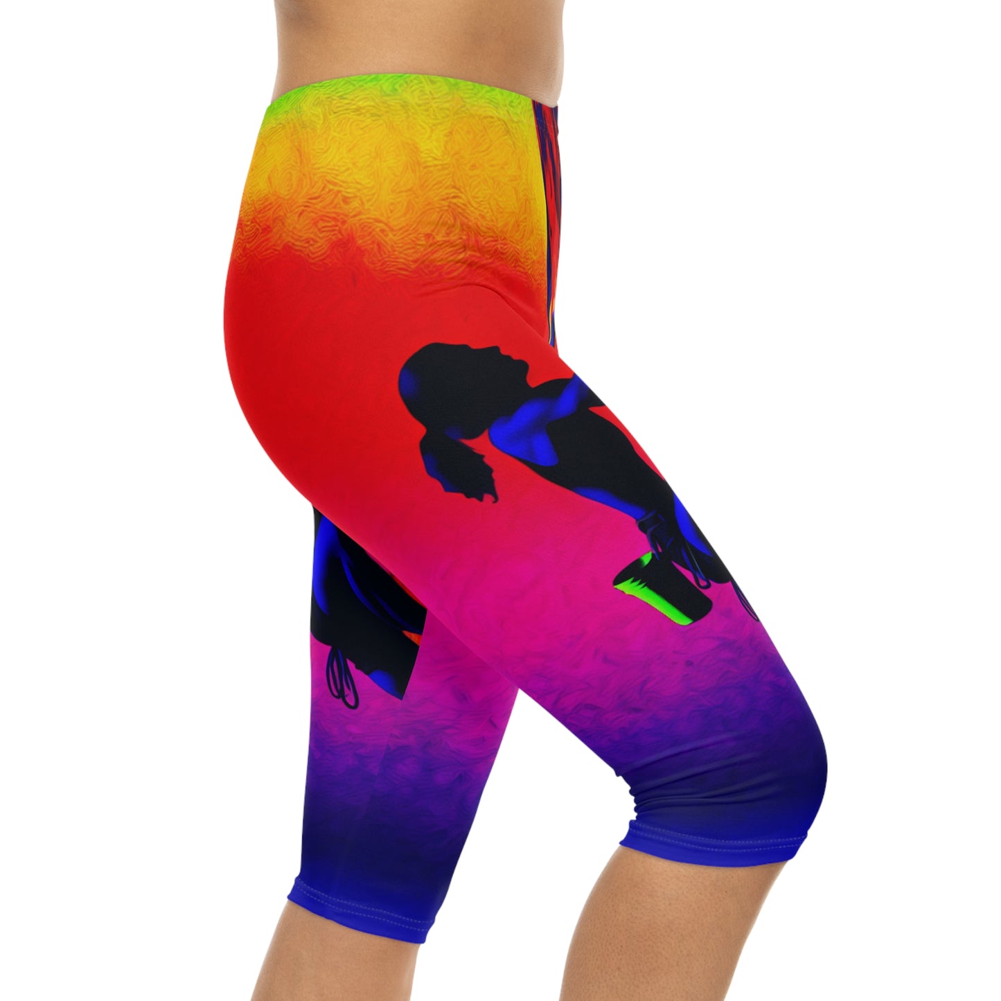 "Technicolour Ascent: The Digital Highline" - Capri Shorts