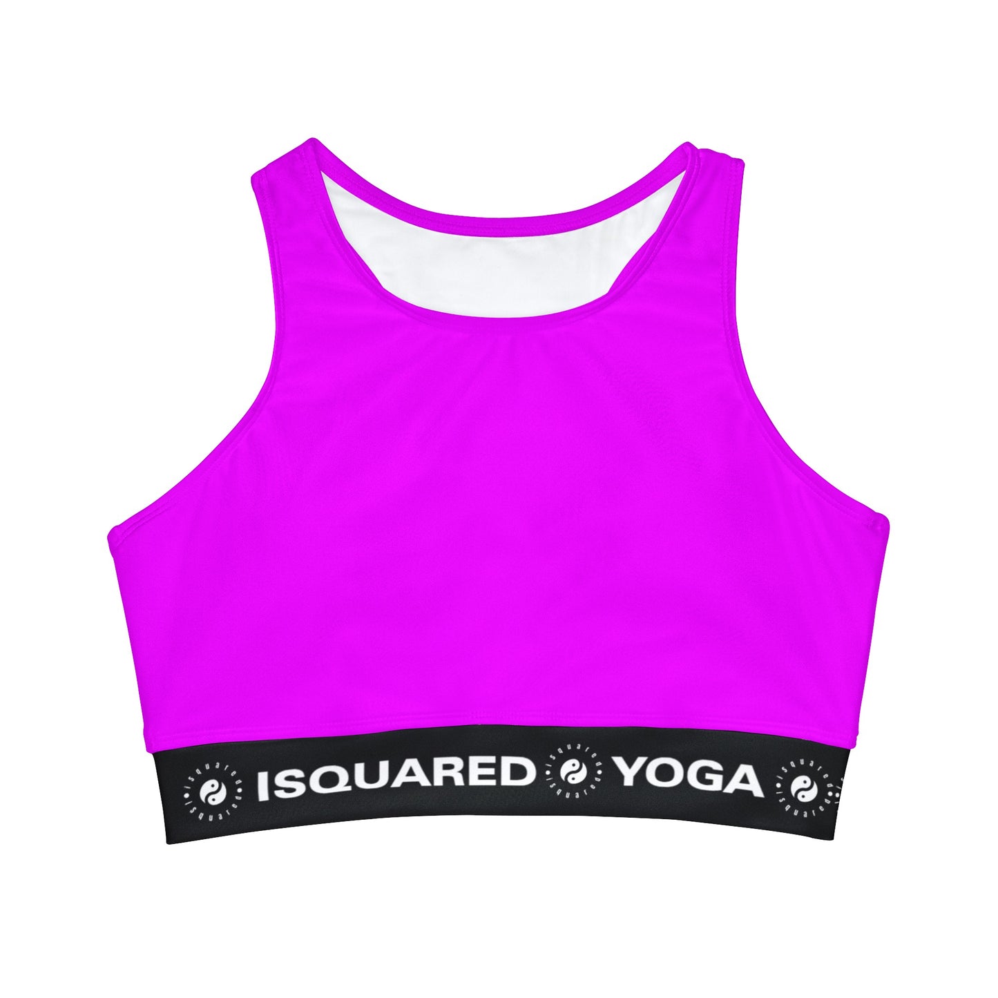 #f000ff Neon Purple - High Neck Crop Top