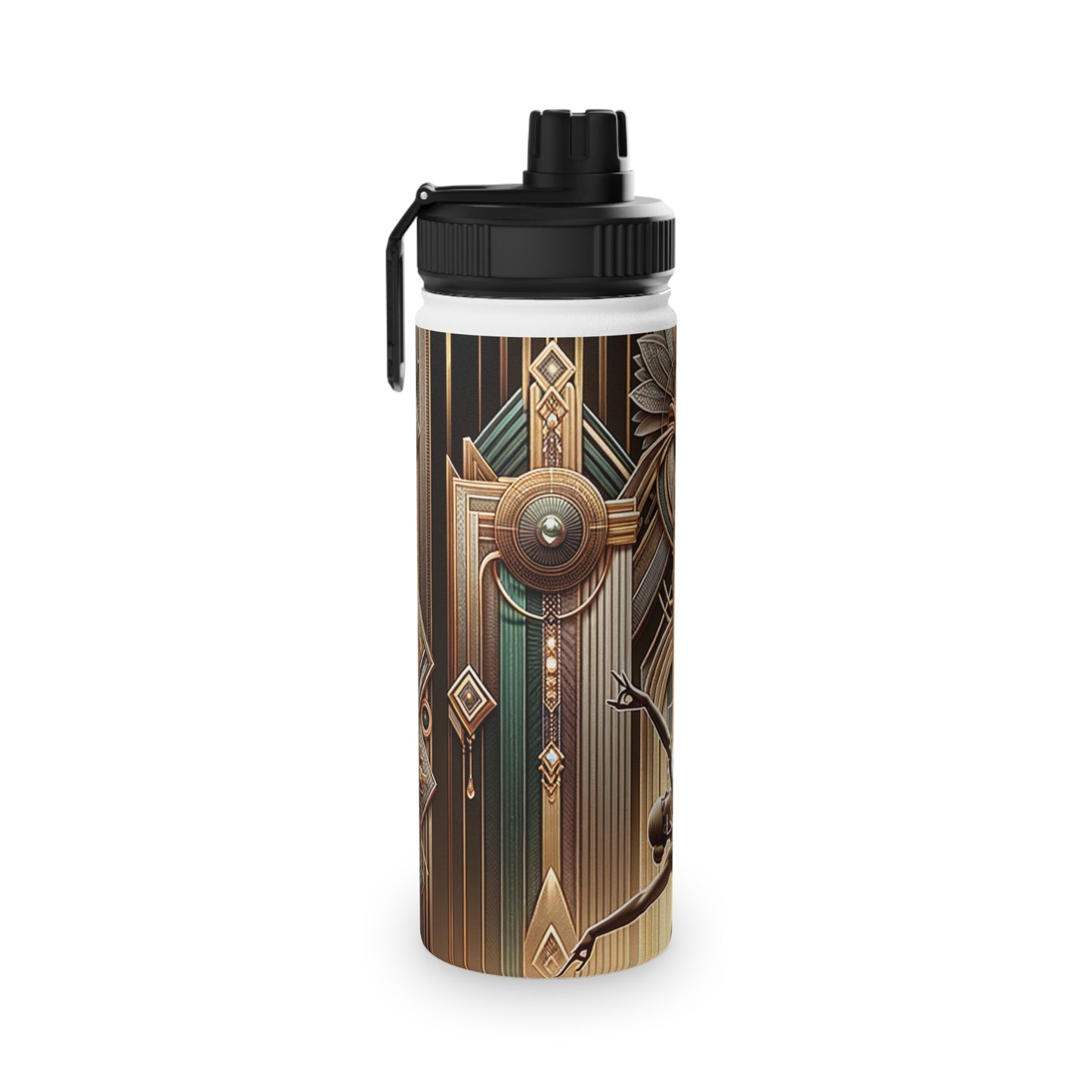 "Deco Serenity: A Fusion of Opulence and Zen" - Sports Water Bottle