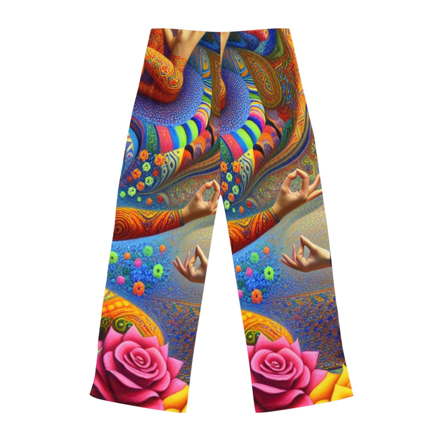 "Kahlo-Kusama Blossom Asanas: A Surreal Yoga Symphony" - Women lounge pants