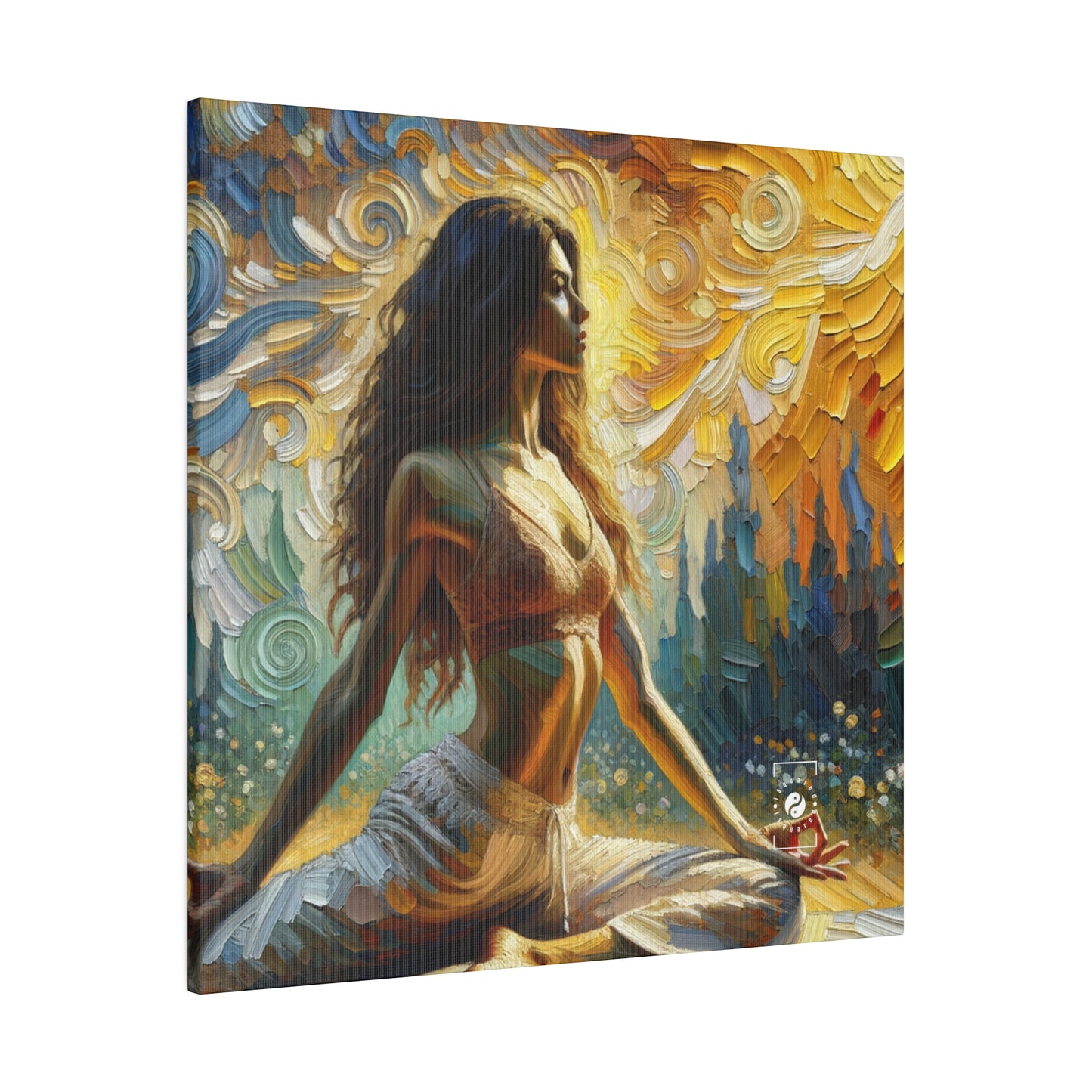 "Golden Warrior: A Tranquil Harmony" - Art Print Canvas