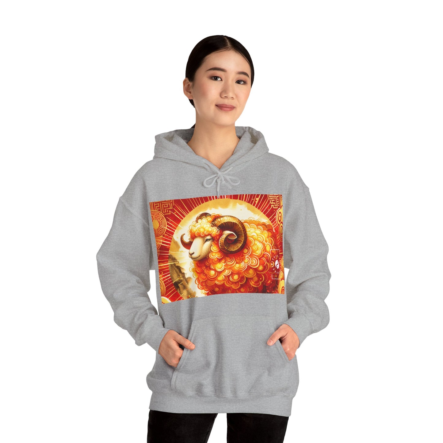 "Auspicious Gold of Divine Ewe: A Lunar New Year Revelry" - Hoodie